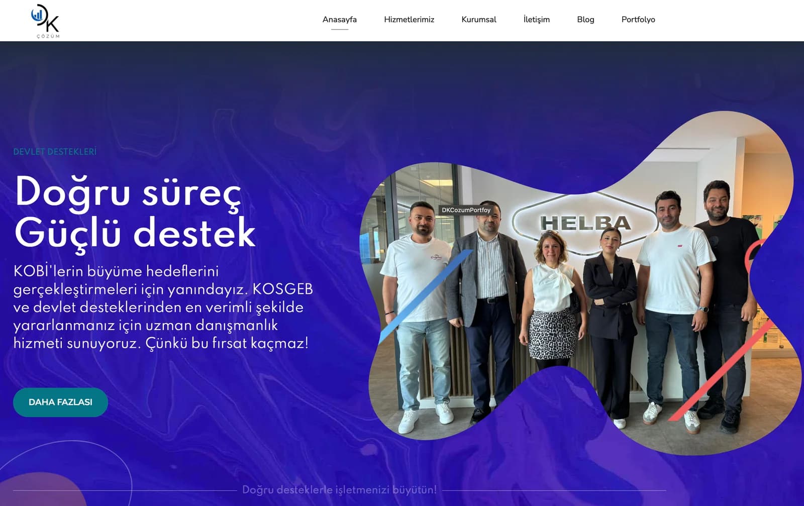 DK Çözüm web sitesi ana sayfa ekranı